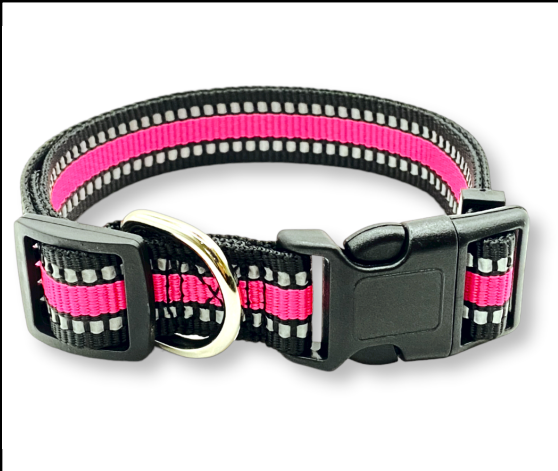 Collar Reﬂejante Para Mascotas mediano Rosa