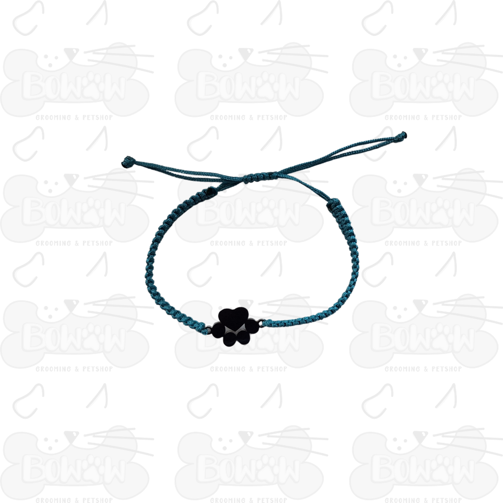 Pulsera Trenzada con Huellita Azul