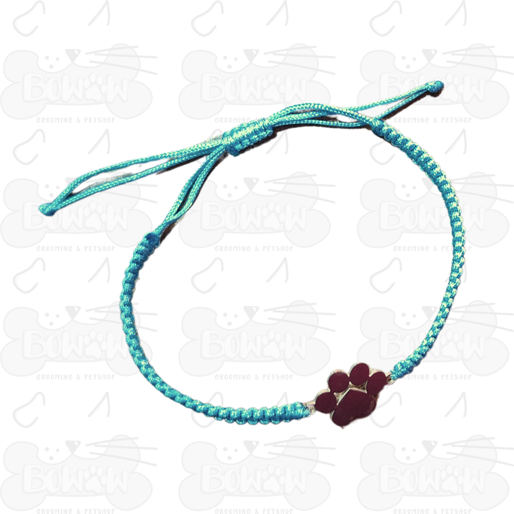 Pulsera Trenzada con Huellita Turquesa