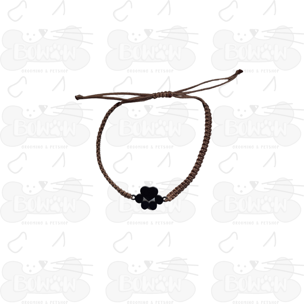 Pulsera Trenzada con Huellita Caqui