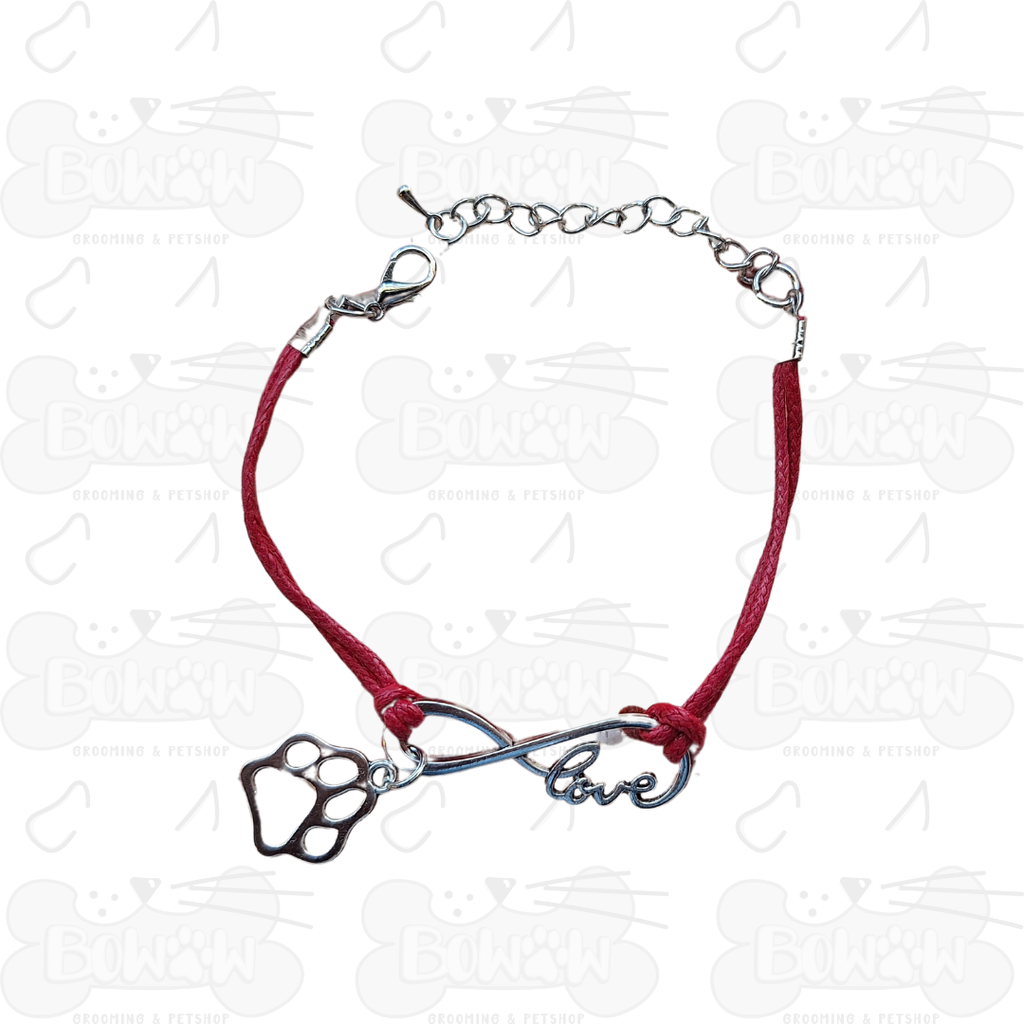 Pulsera Infinito Huellita Roja