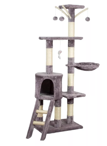 [PK5913] Mueble para gato bombay gris 