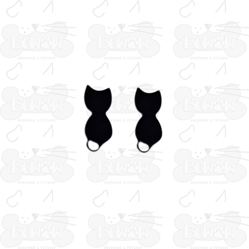 Aretes Gatitos Sentados Negro 