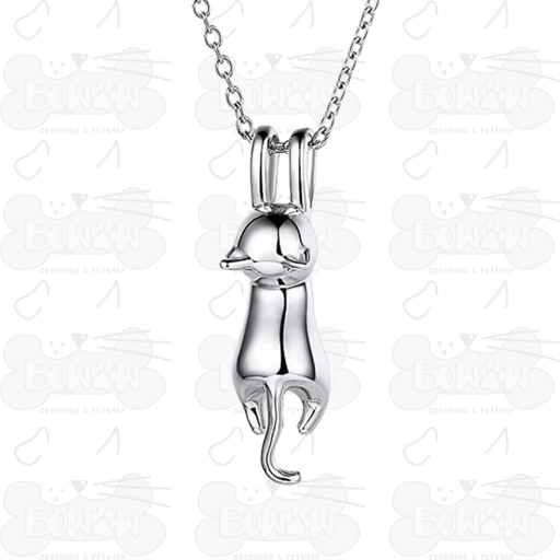 Aretes de Gatito Saltando/Colgando Plata a Juego